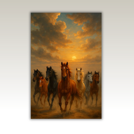 7 Horses Vastu Canvas Painting – For Success & Positive Energy